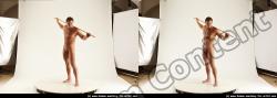 Nude Holding Man White Standing poses - ALL Muscular Short Brown Standing poses - simple 3D Stereoscopic poses Realistic